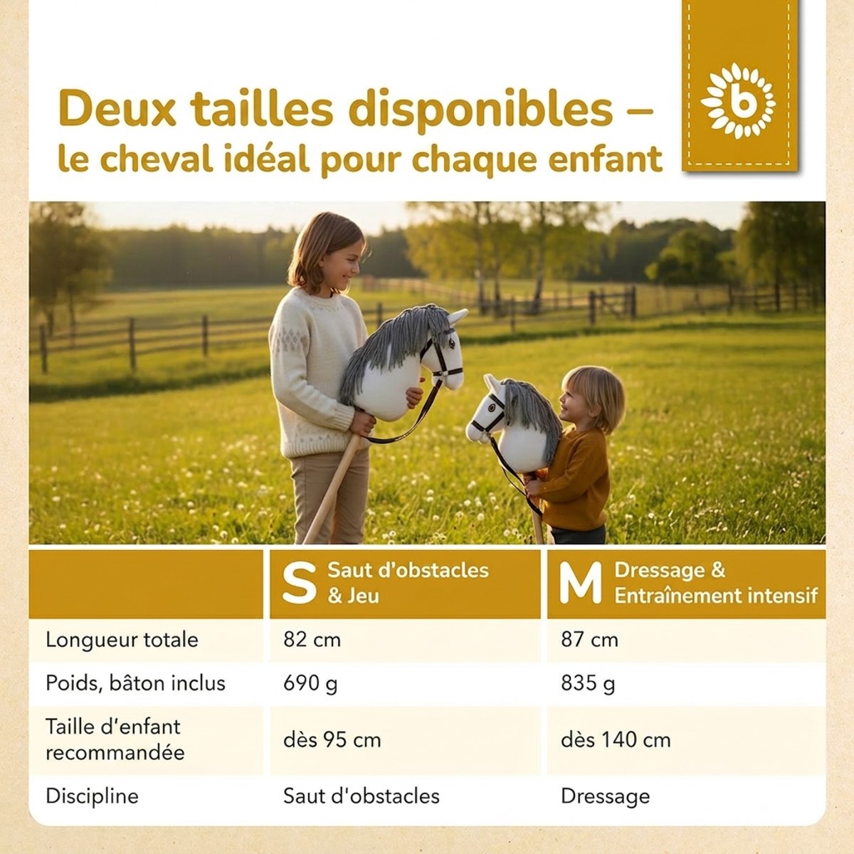 HOBBY HORSE SCHIMMEL - GRÖSSE S - FR Infographic