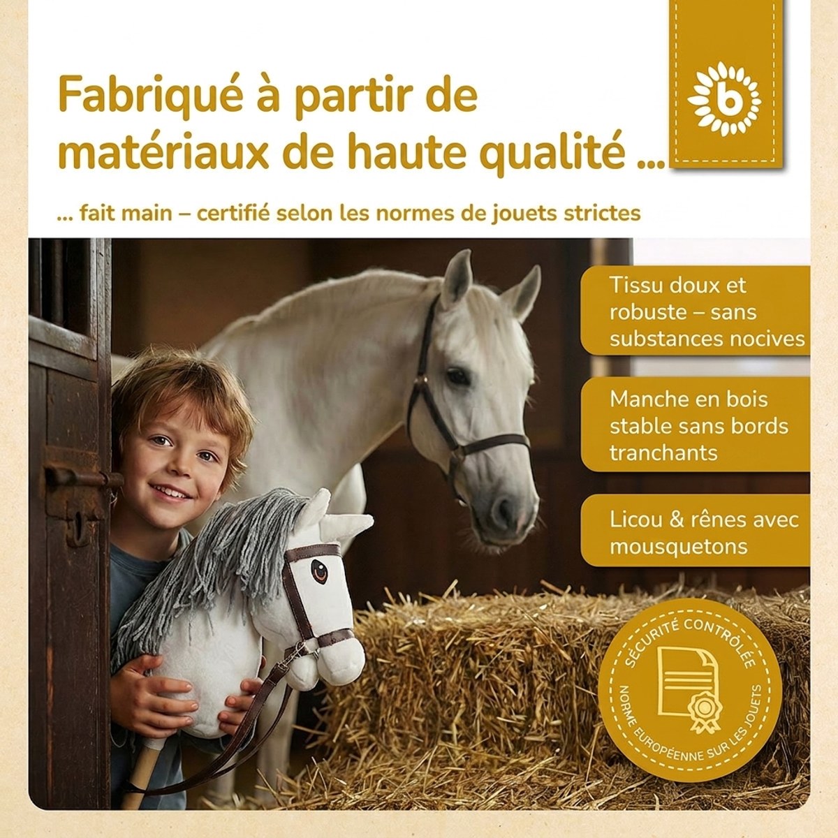 HOBBY HORSE SCHIMMEL - GRÖSSE S - FR Infographic