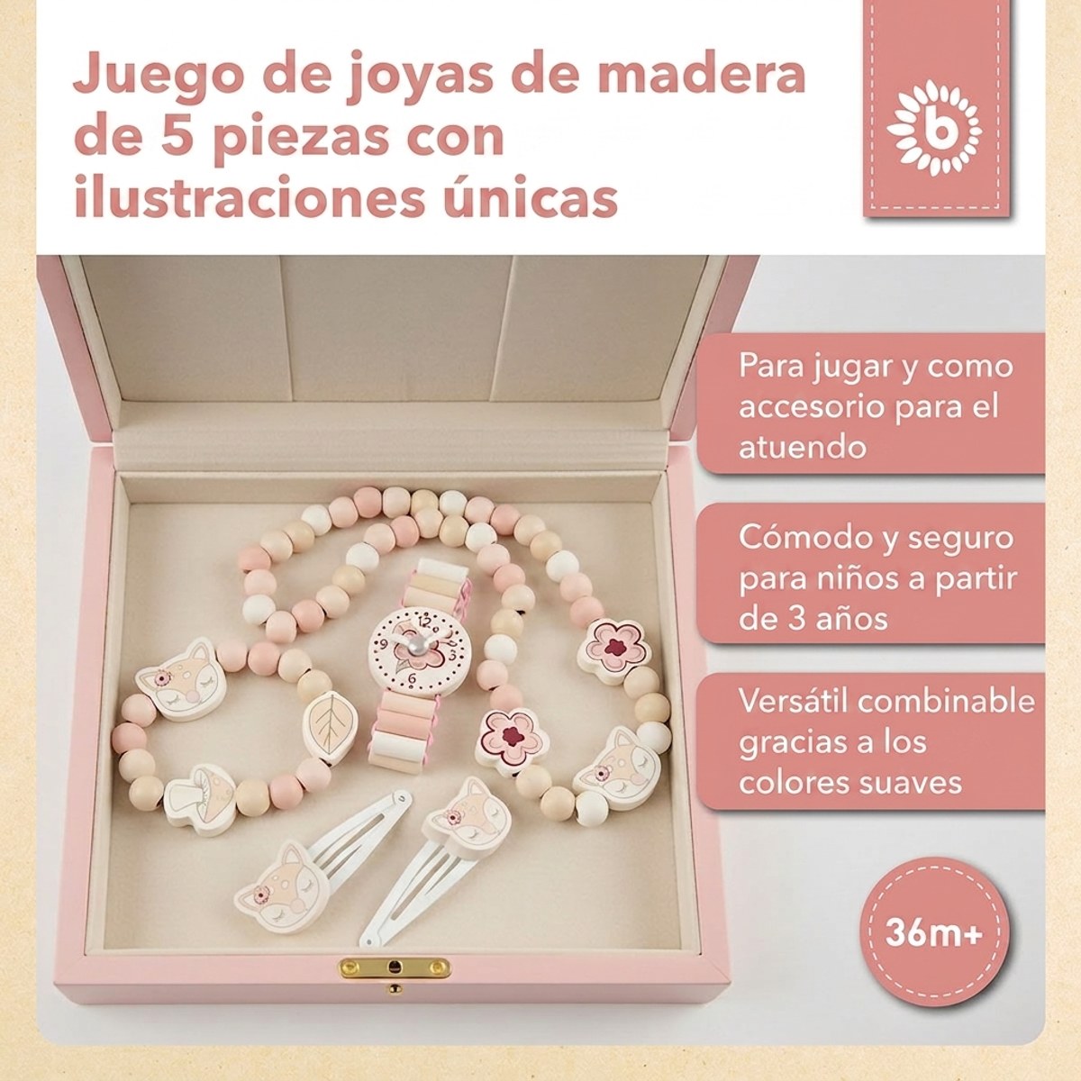 Holzschmuckset Reh Ella FSC® - ES Infographic