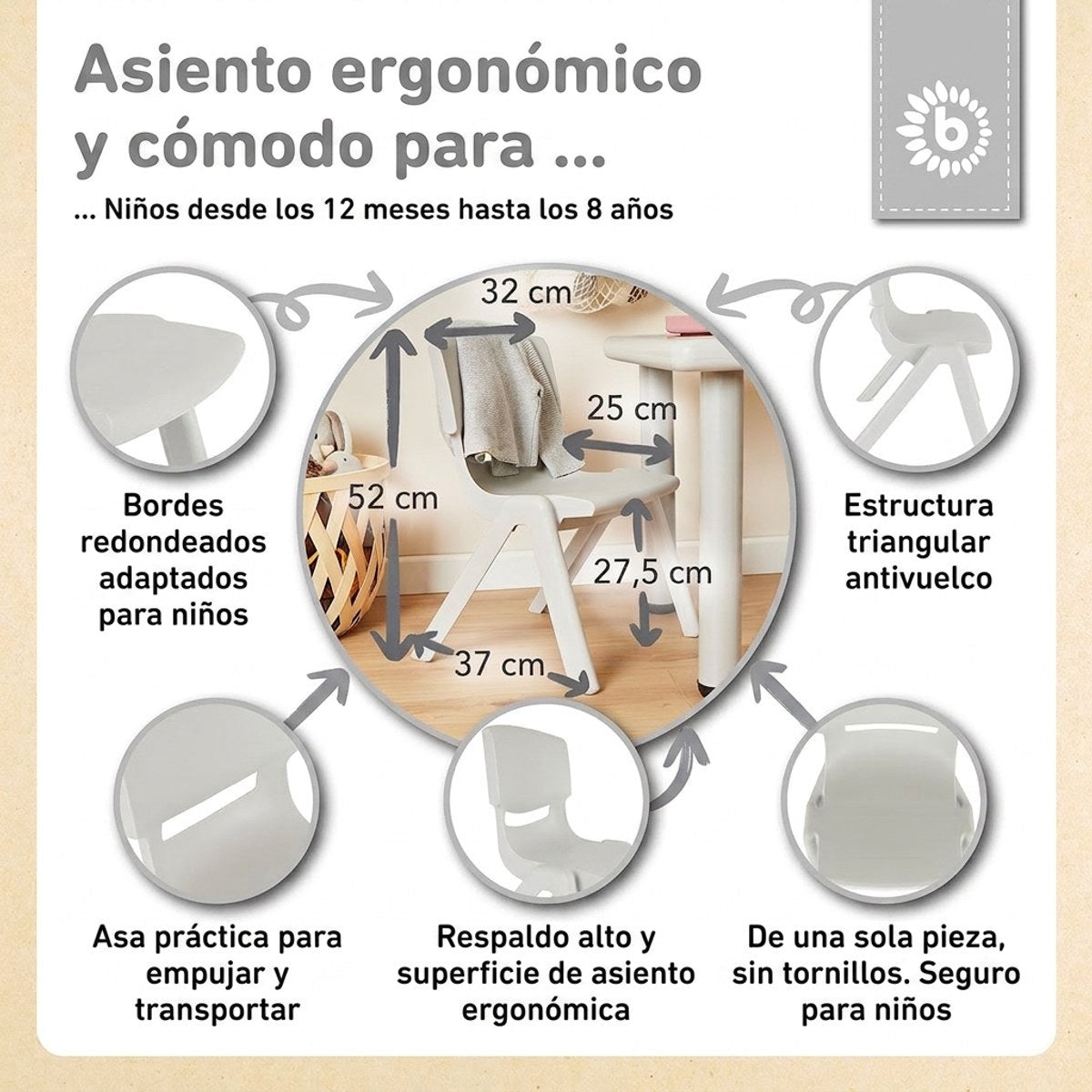Kinderstuhl silver - ES Infographic