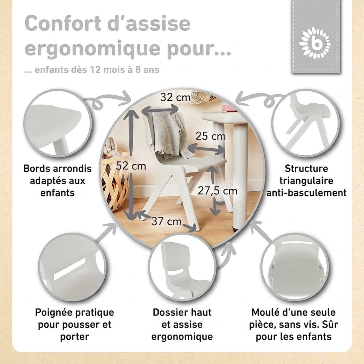 Kinderstuhl silver - FR Infographic