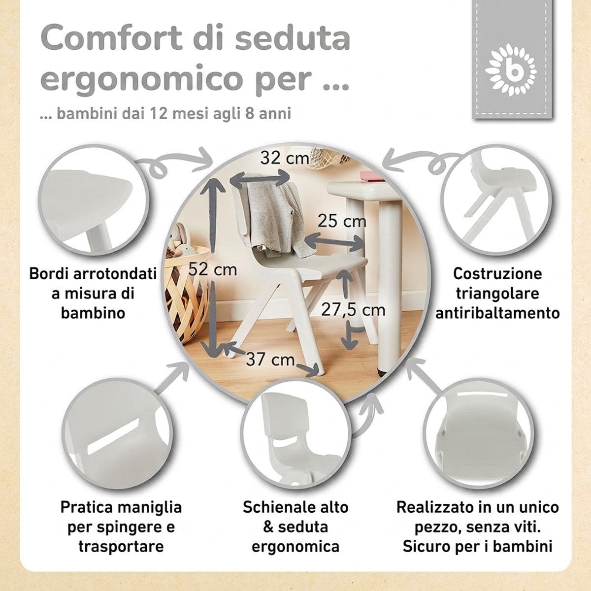 Kinderstuhl silver - IT Infographic