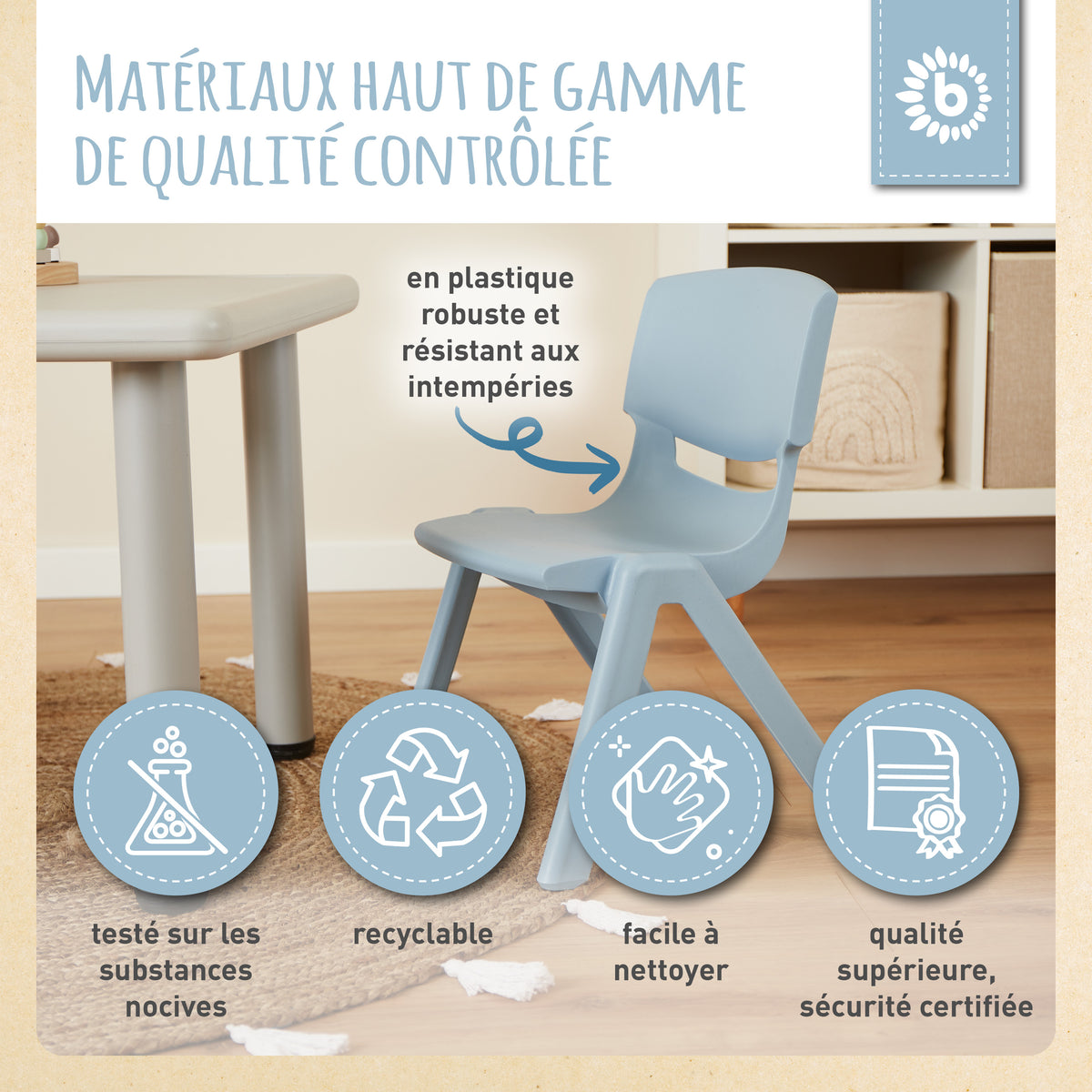 Kinderstuhl hazy blue - FR Infographic