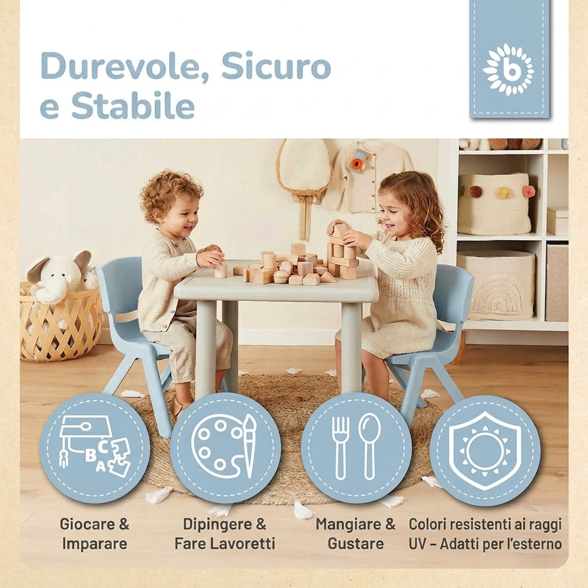 Kinderstuhl hazy blue - IT Infographic
