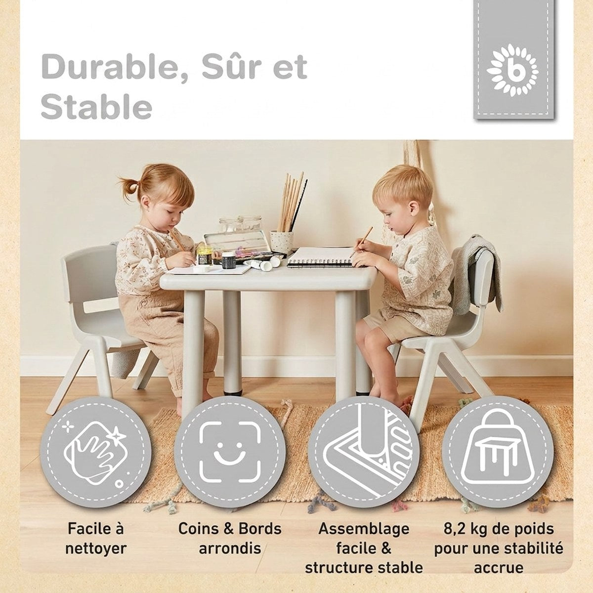 Kindertisch silver - FR Infographic