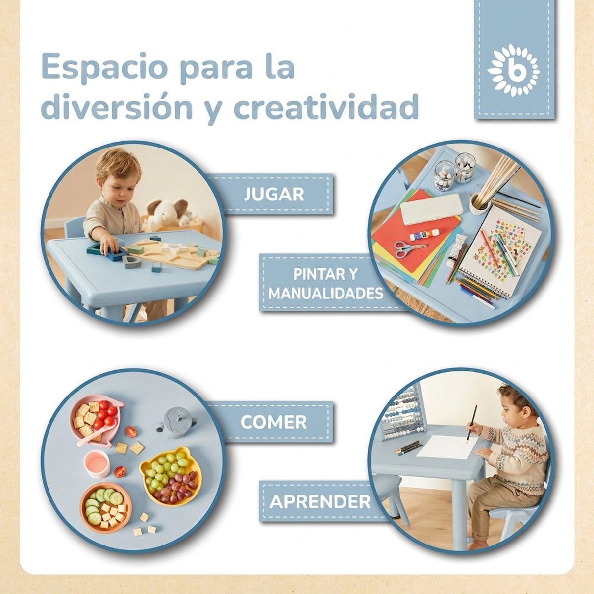 Kindertisch hazy blue - ES Infographic