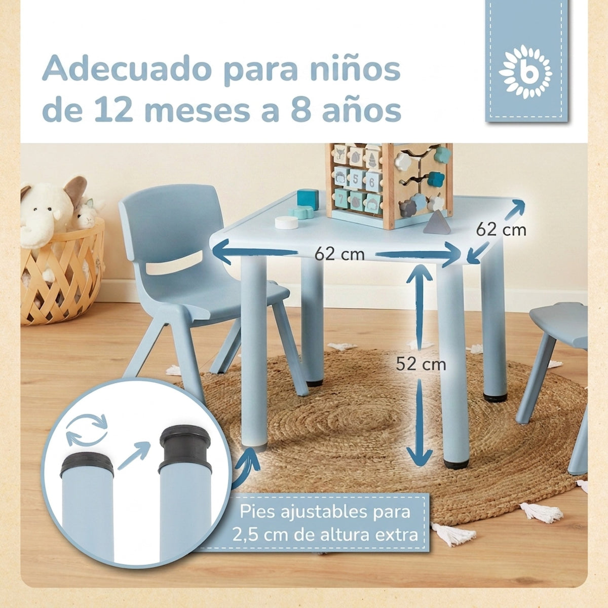 Kindertisch hazy blue - ES Infographic