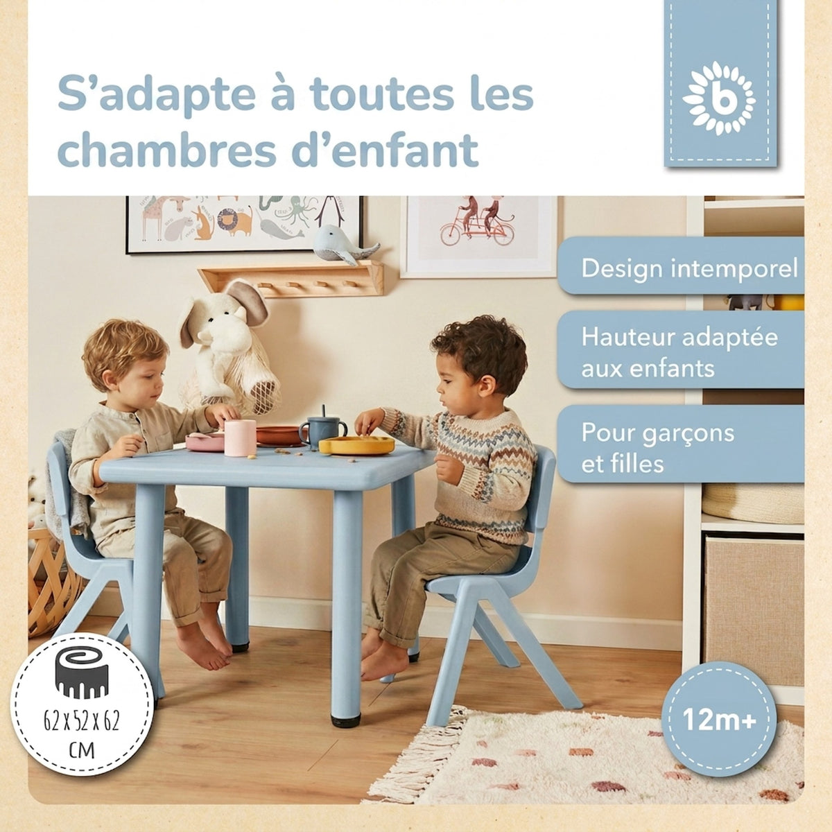 Kindertisch hazy blue - FR Infographic