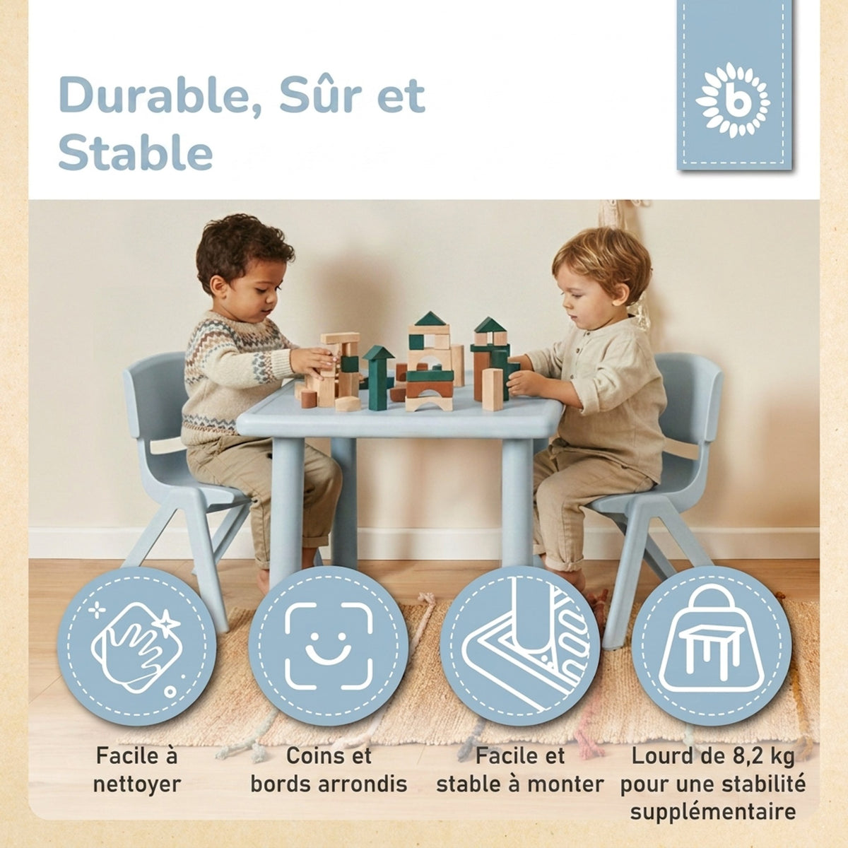 Kindertisch hazy blue - FR Infographic