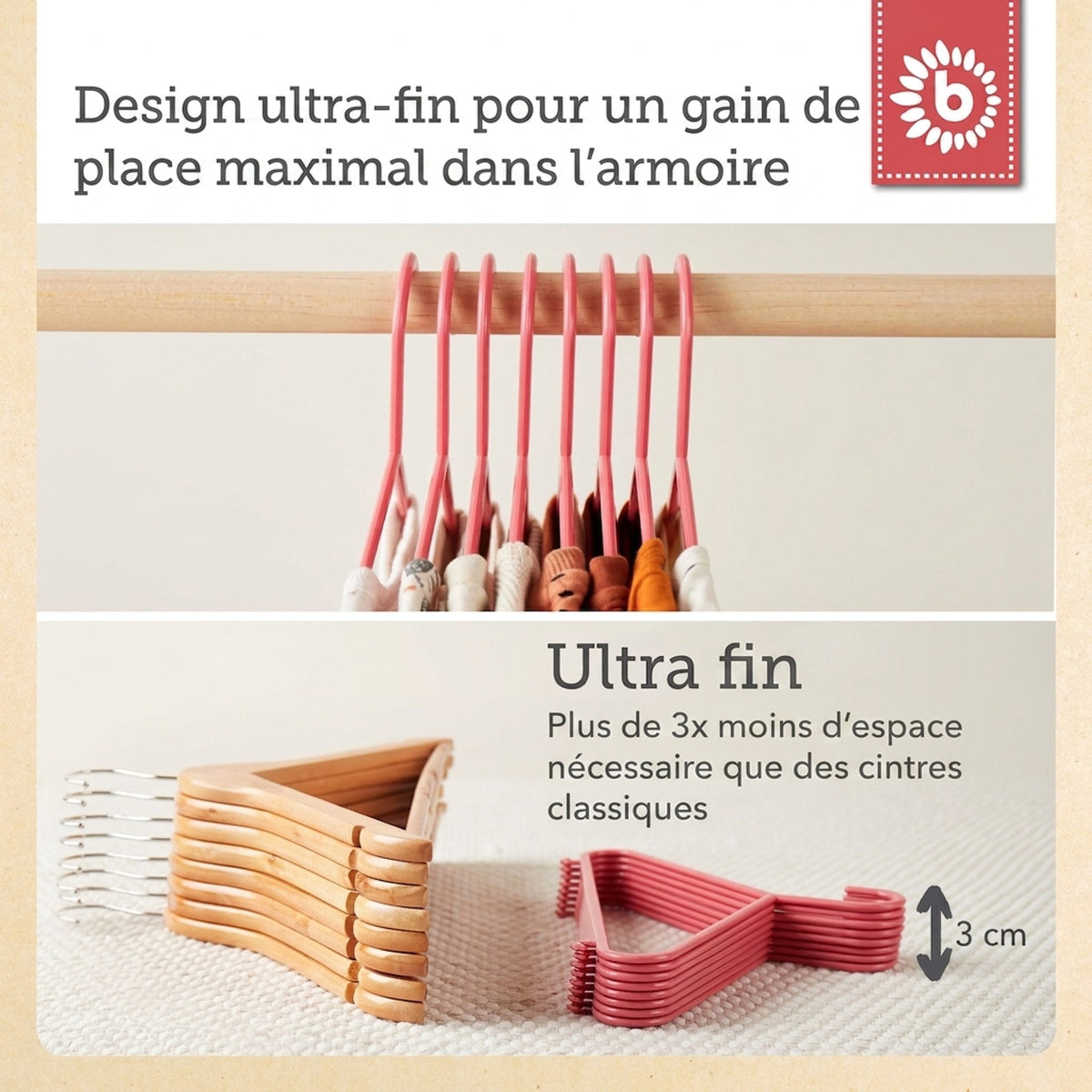 Kleiderbügel 8er Set berry - FR Infographic