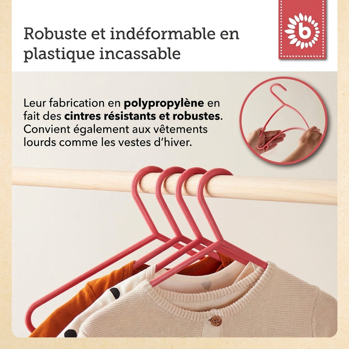 Kleiderbügel 8er Set berry - FR Infographic