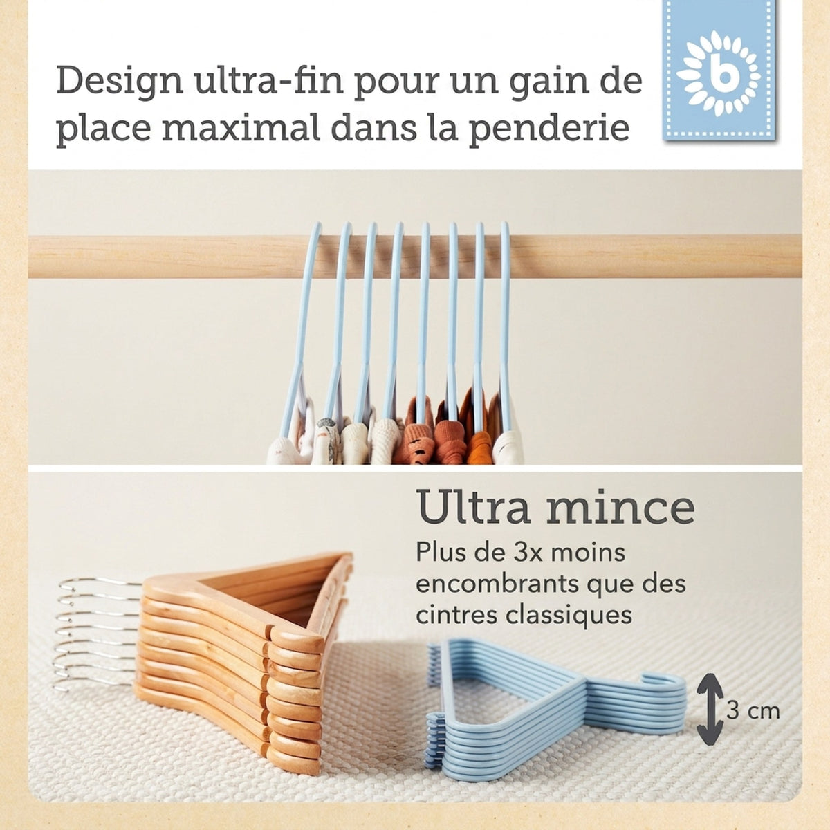 Kleiderbügel 8er Set hazy blue - FR Infographic