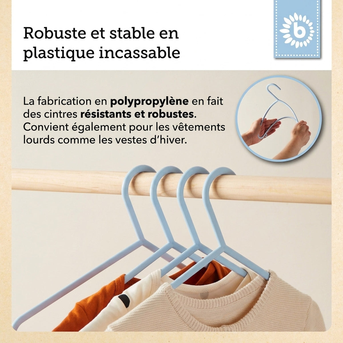 Kleiderbügel 8er Set hazy blue - FR Infographic