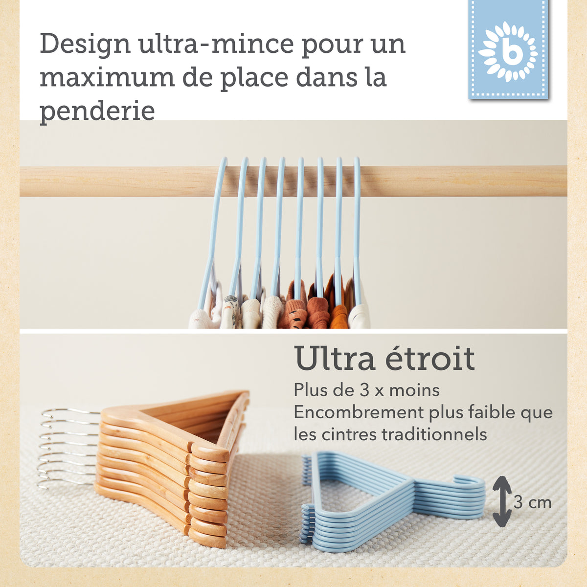 Kleiderbügel 8er Set hazy blue - FR Infographic
