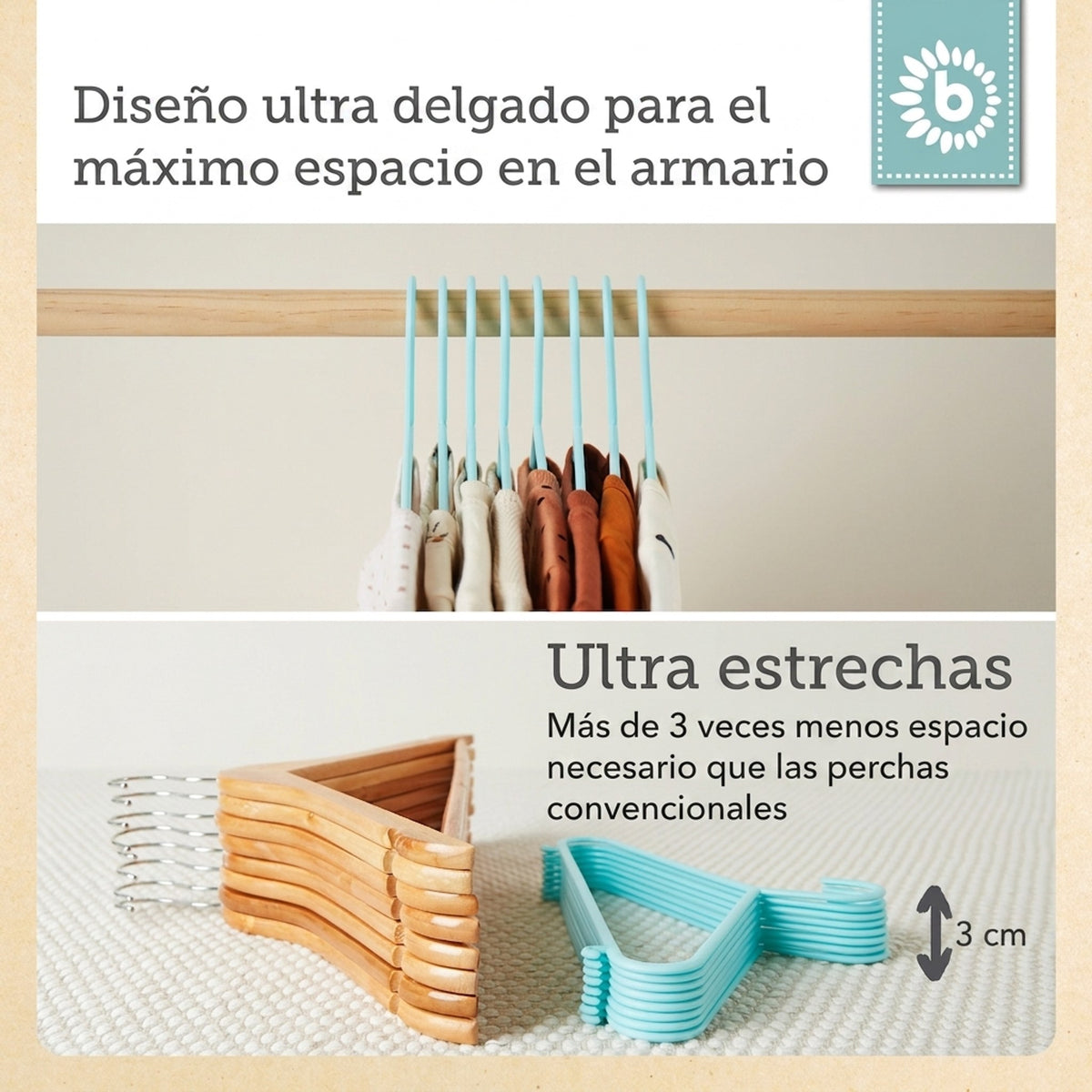 Kleiderbügel 8er Set light teal - ES Infographic