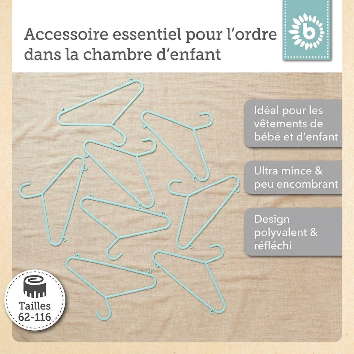 Kleiderbügel 8er Set light teal - FR Infographic