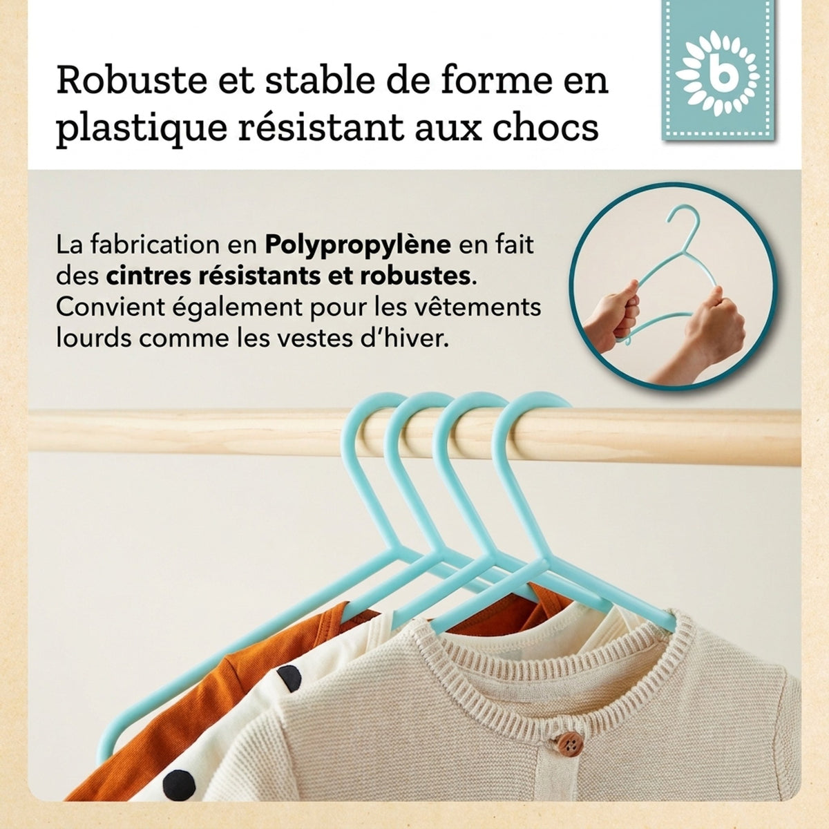 Kleiderbügel 8er Set light teal - FR Infographic