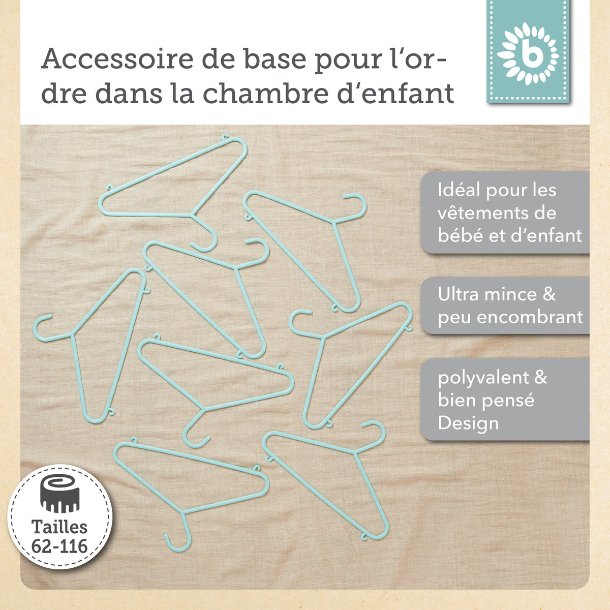 Kleiderbügel 8er Set light teal - FR Infographic