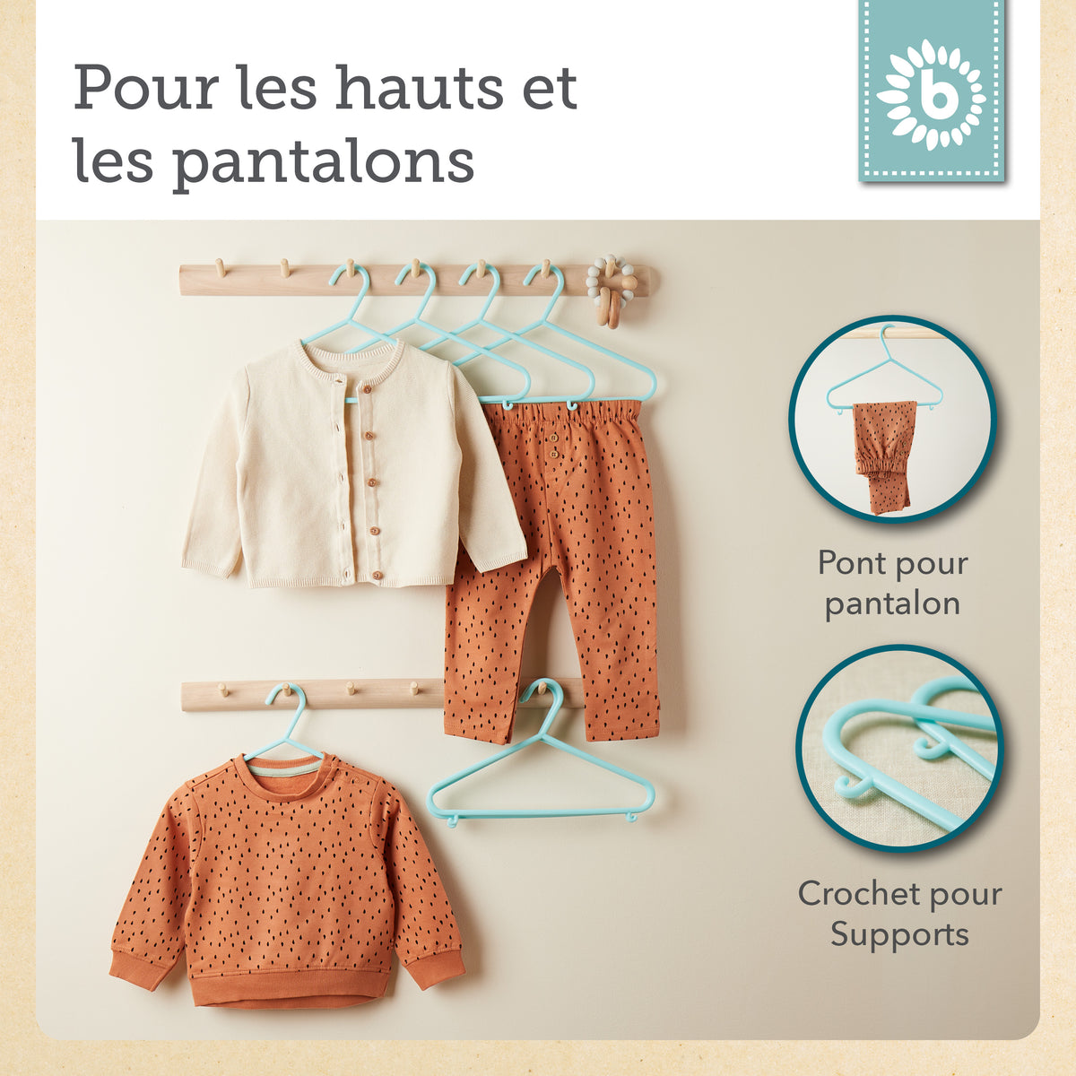 Kleiderbügel 8er Set light teal - FR Infographic