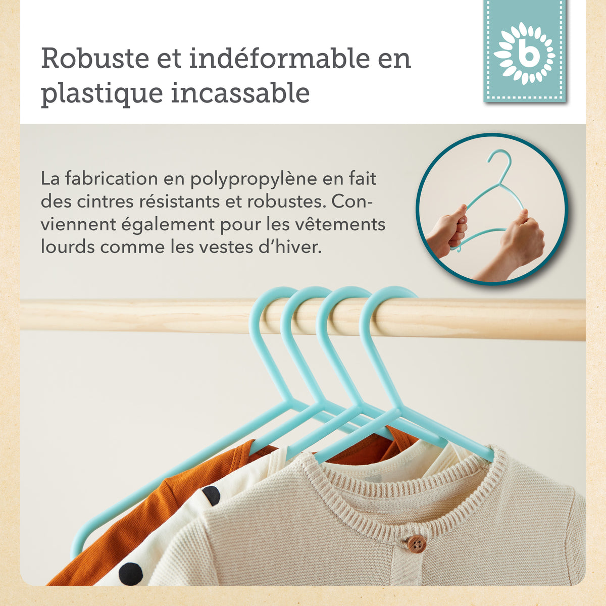 Kleiderbügel 8er Set light teal - FR Infographic