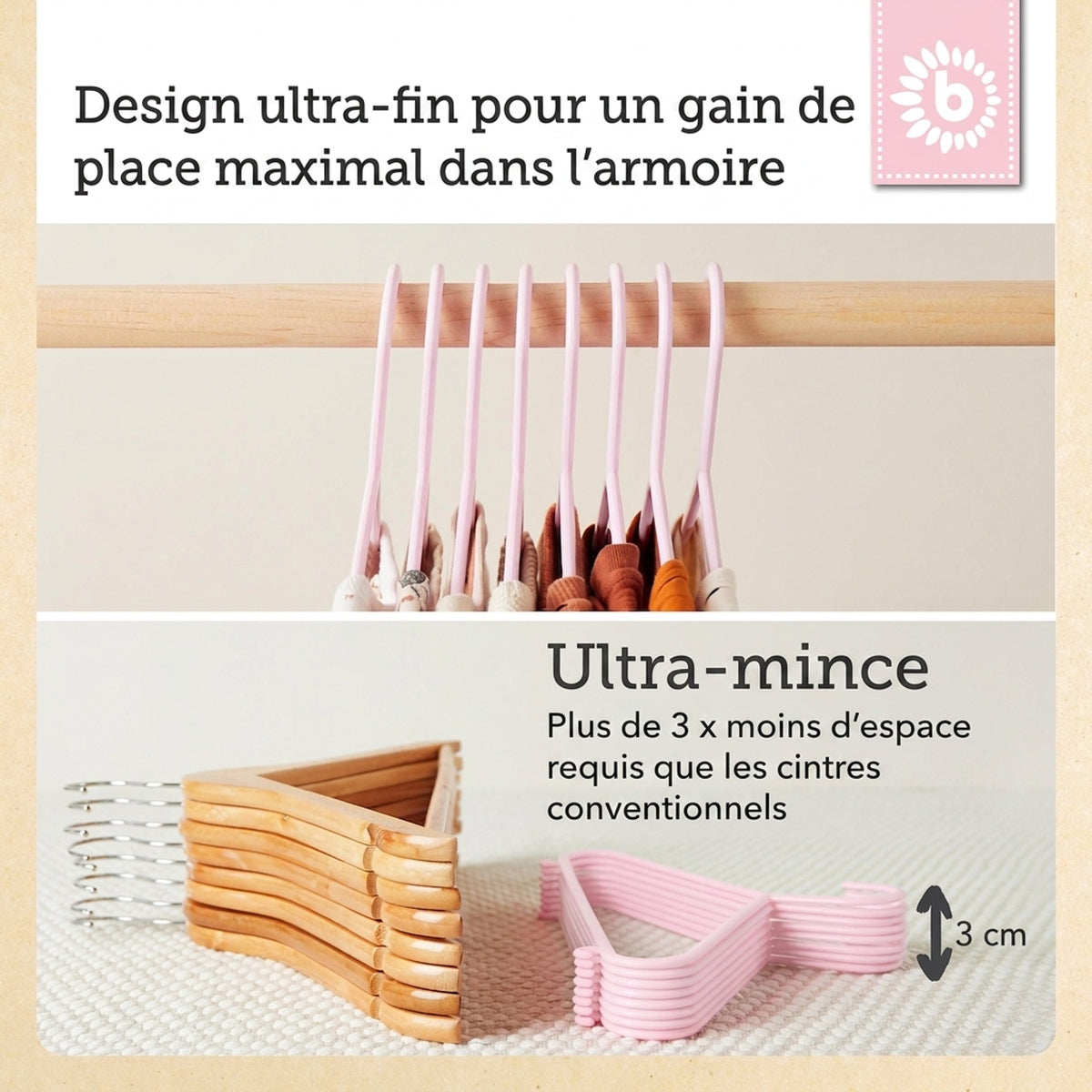 Kleiderbügel 8er Set rose - FR Infographic