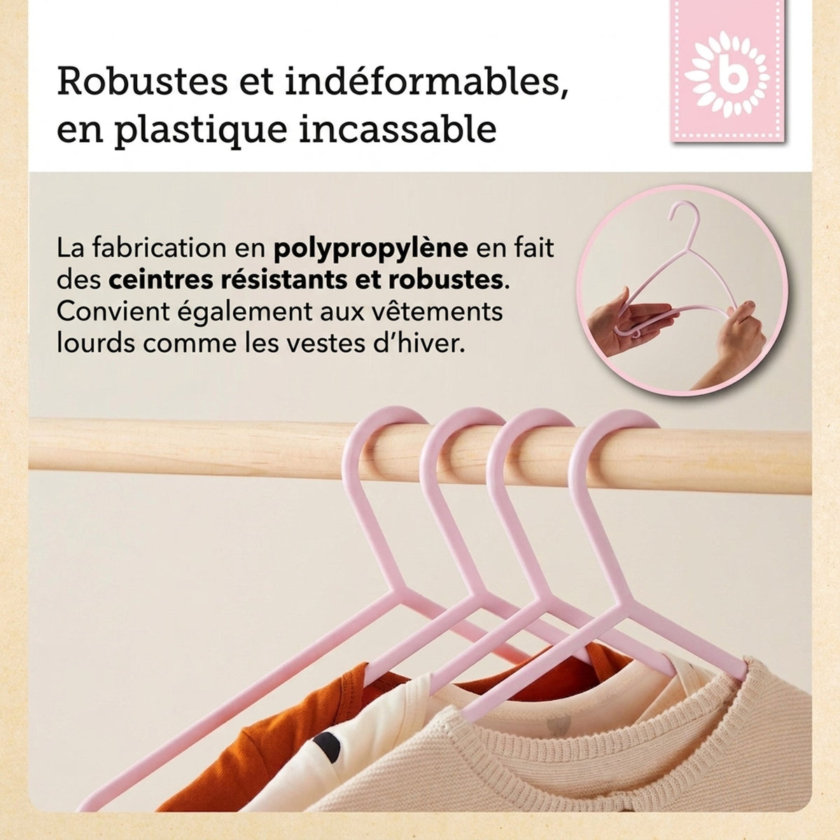Kleiderbügel 8er Set rose - FR Infographic