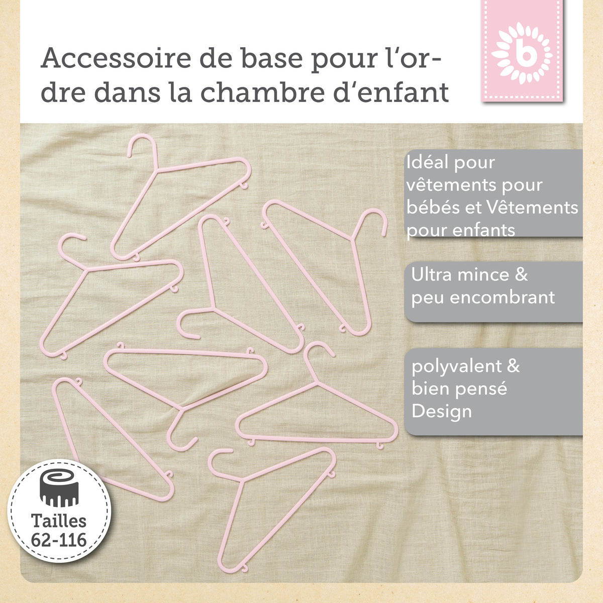 Kleiderbügel 8er Set rose - FR Infographic