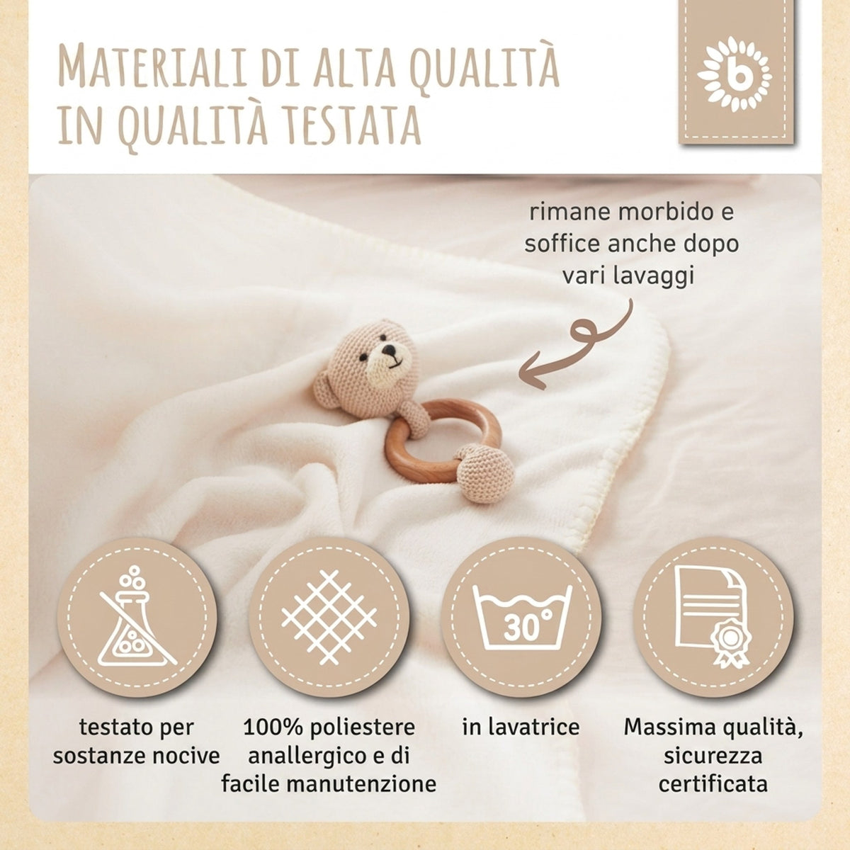 Kuscheldecke Fleece beige - IT Infographic