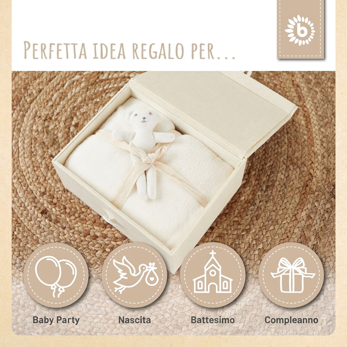 Kuscheldecke Fleece beige - IT Infographic