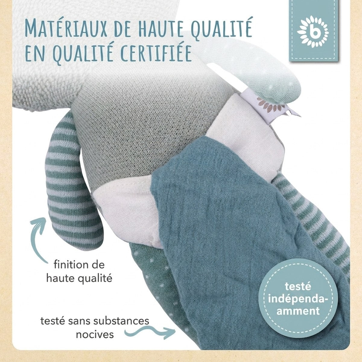 Kuscheltier Frosch mit Schmusetuch - FR Infographic