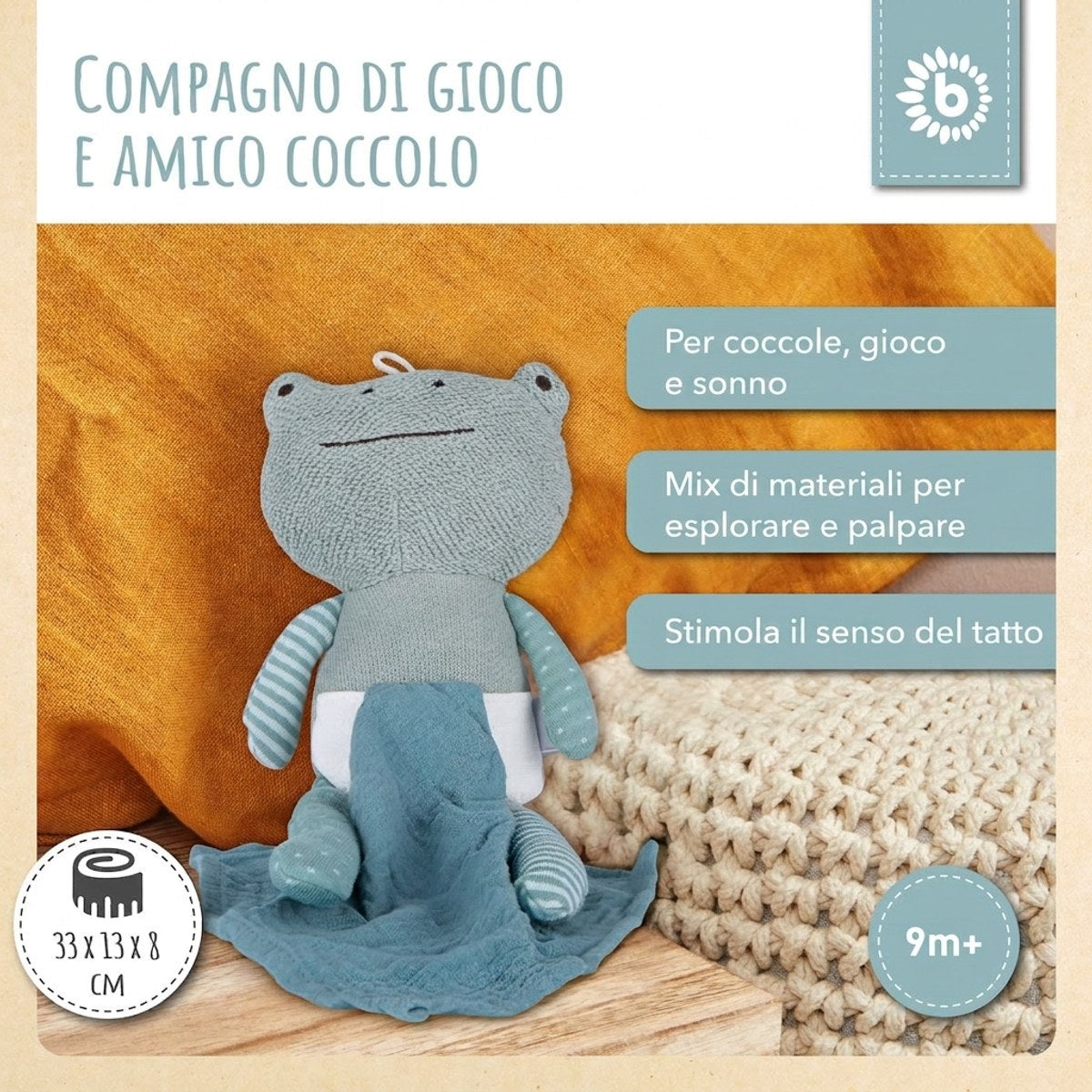 Kuscheltier Frosch mit Schmusetuch - IT Infographic