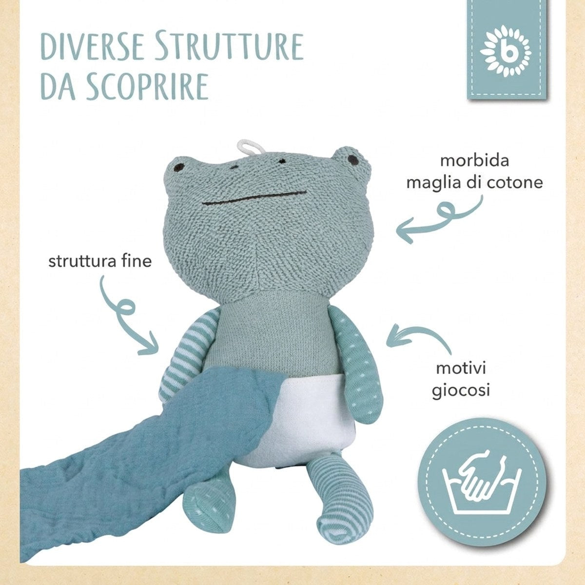 Kuscheltier Frosch mit Schmusetuch - IT Infographic