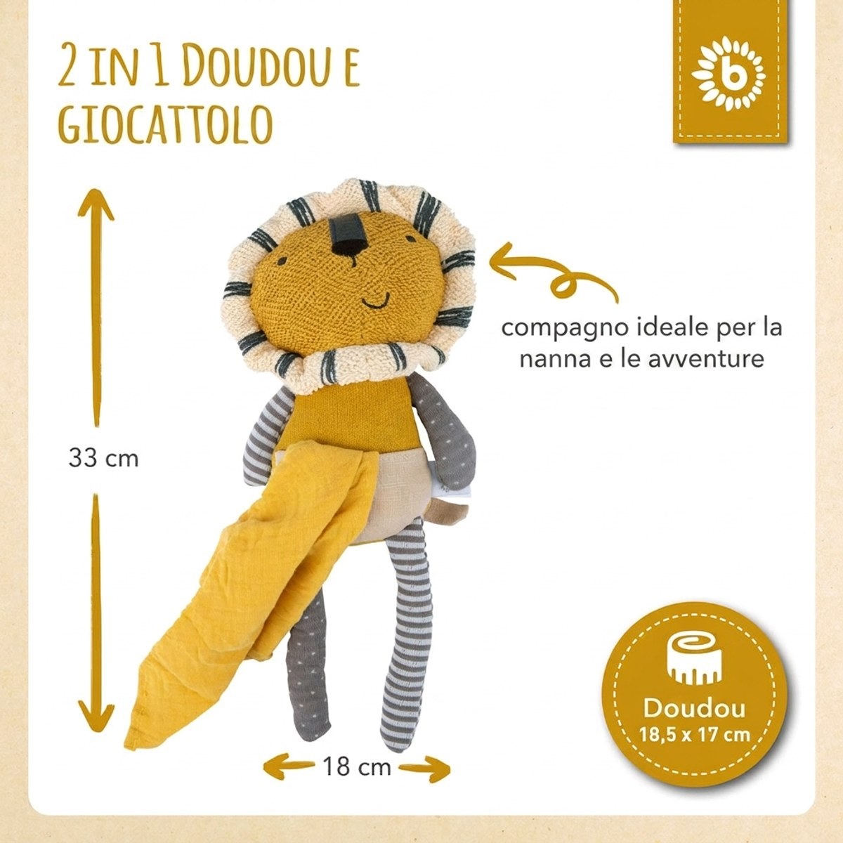 Kuscheltier Löwe mit Schmusetuch - IT Infographic