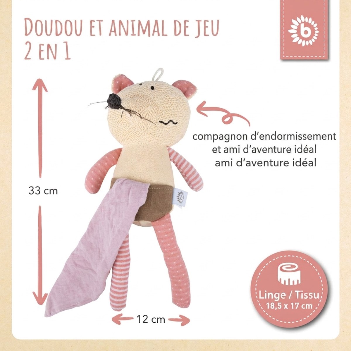 Kuscheltier Maus mit Schmusetuch - FR Infographic