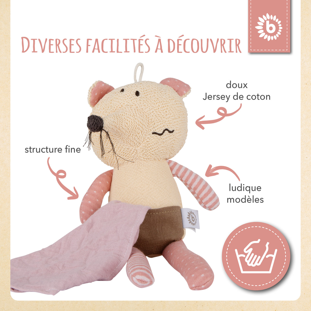Kuscheltier Maus mit Schmusetuch - FR Infographic