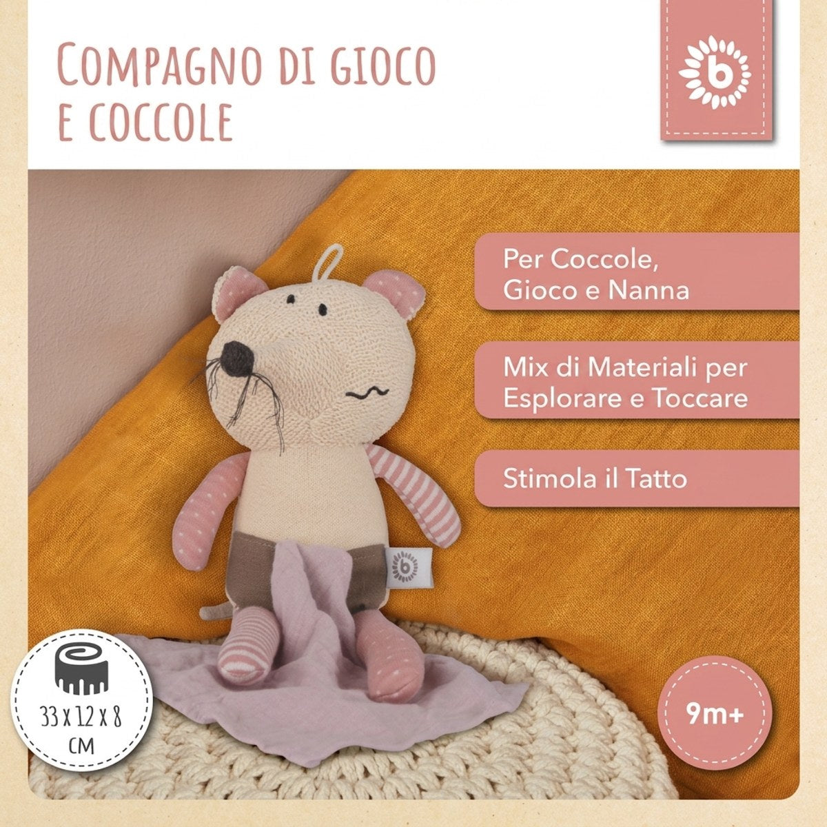 Kuscheltier Maus mit Schmusetuch - IT Infographic