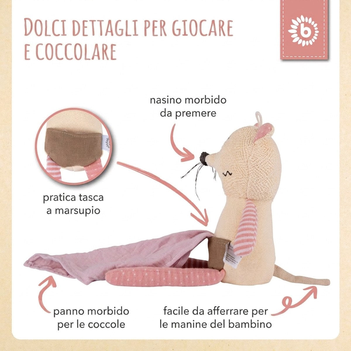 Kuscheltier Maus mit Schmusetuch - IT Infographic