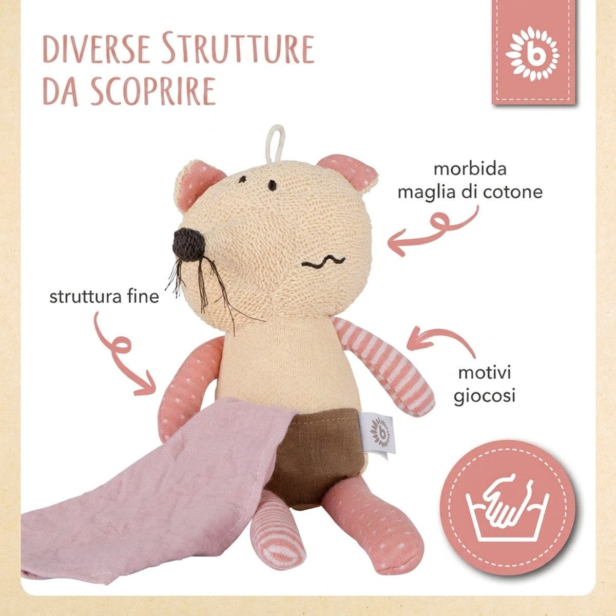 Kuscheltier Maus mit Schmusetuch - IT Infographic