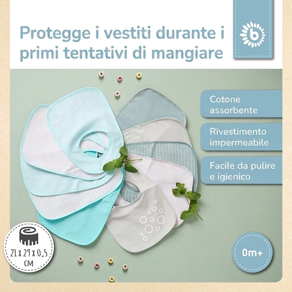 Lätzchen 10er Set teal - IT Infographic
