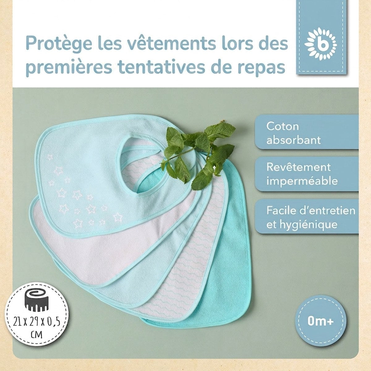 Lätzchen 5er Set teal - FR Infographic