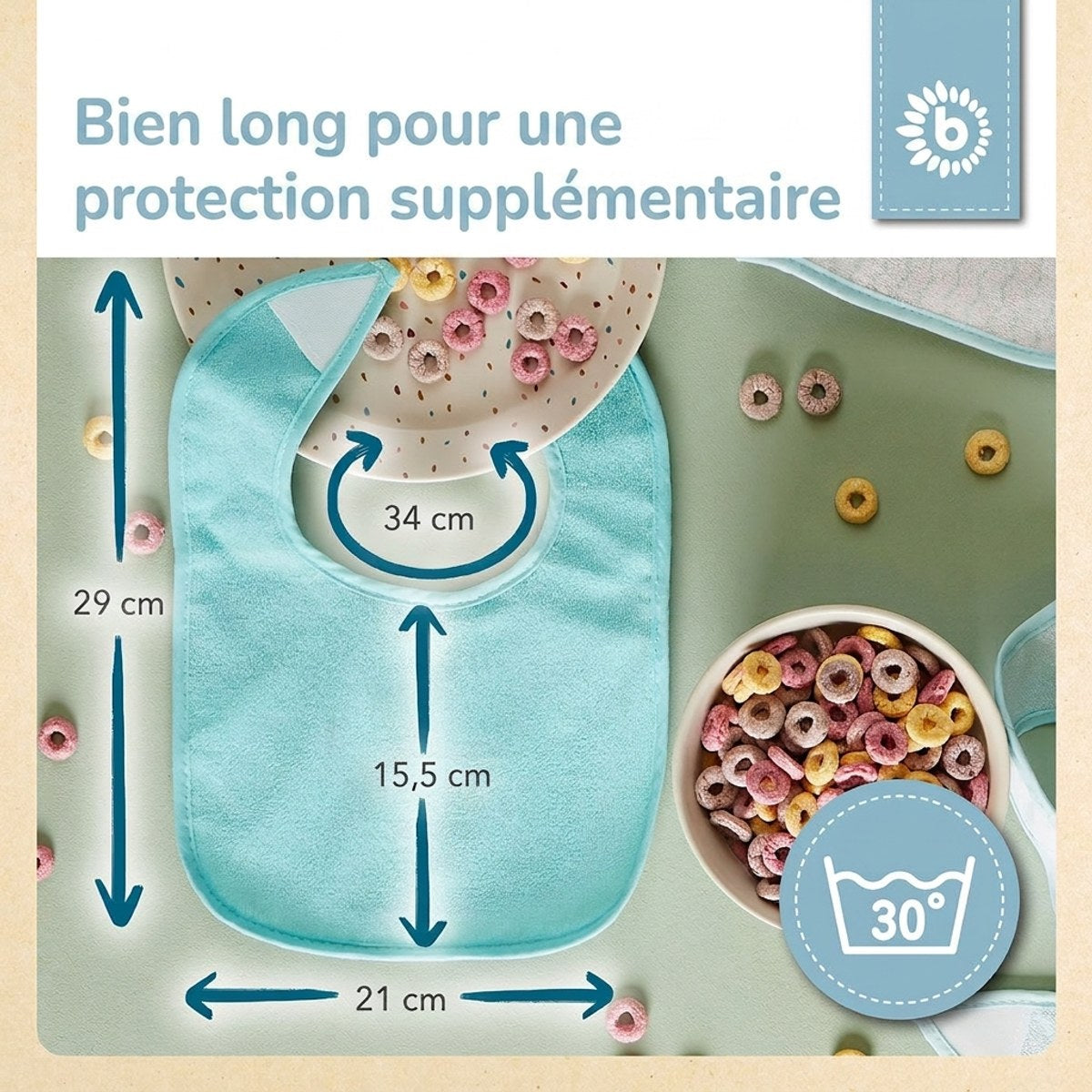 Lätzchen 5er Set teal - FR Infographic