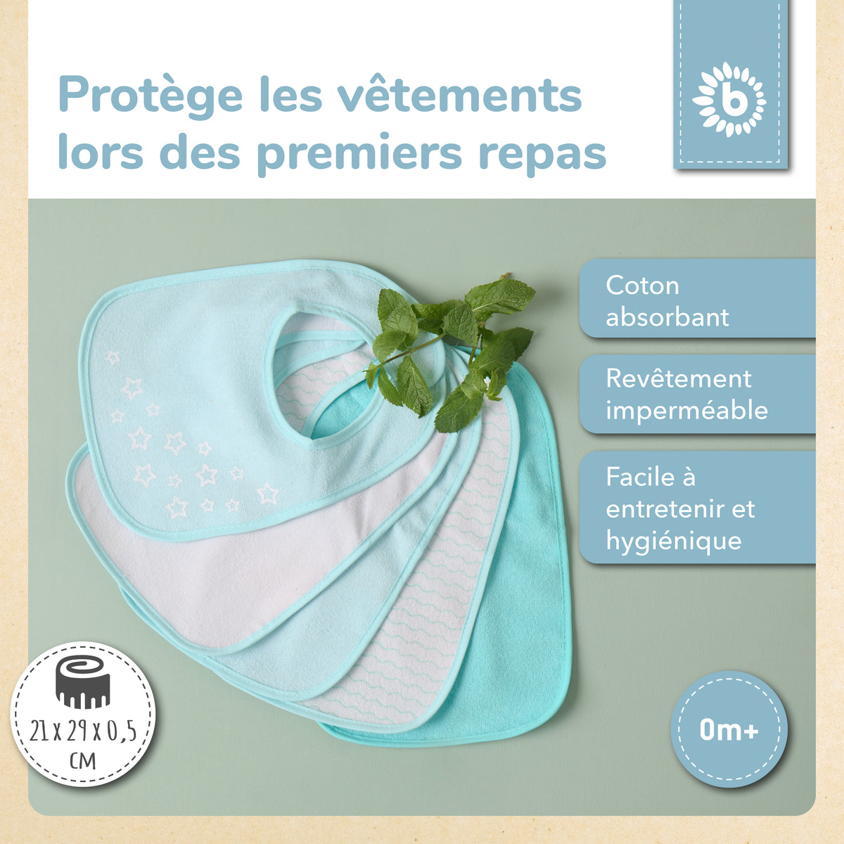 Lätzchen 5er Set teal - FR Infographic