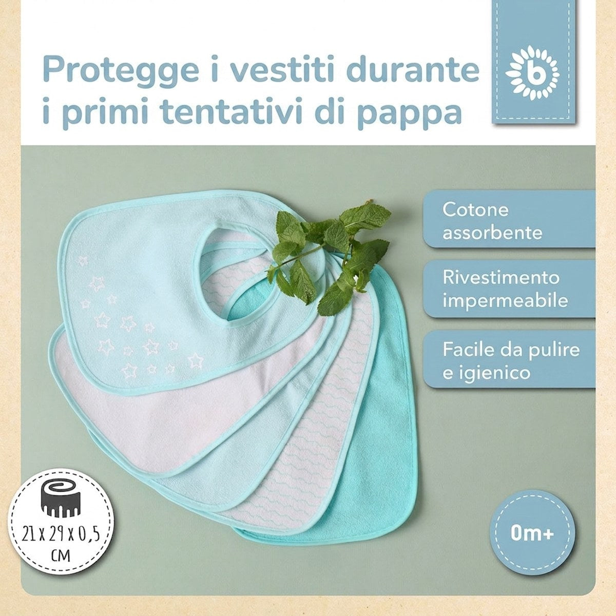 Lätzchen 5er Set teal - IT Infographic