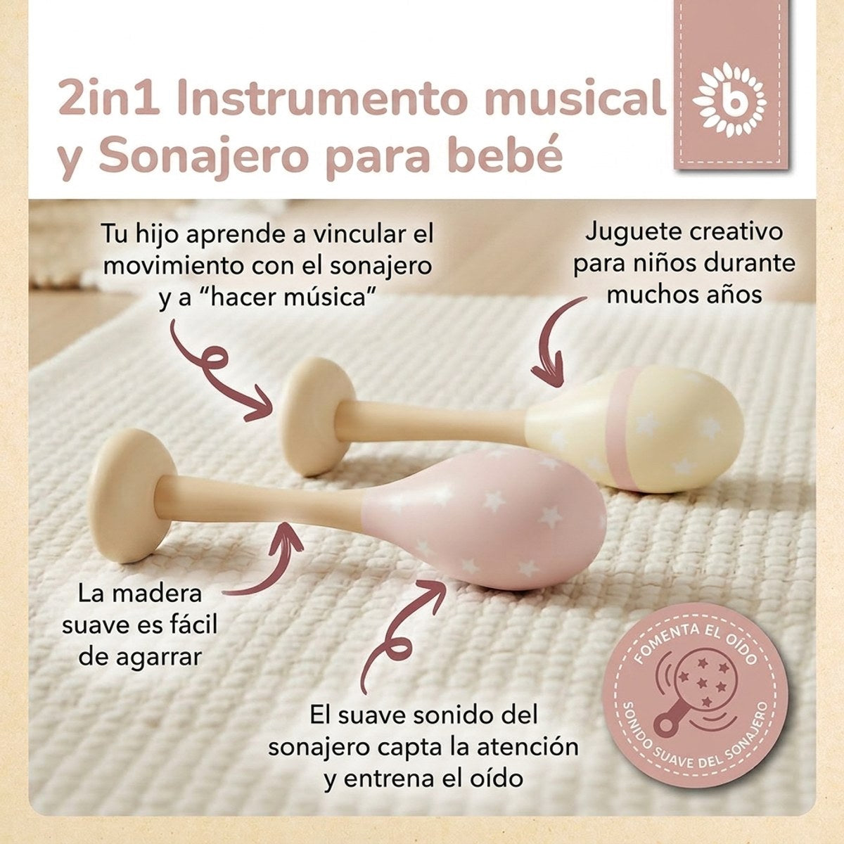 Maracas 2er Set dreamy rose - ES Infographic