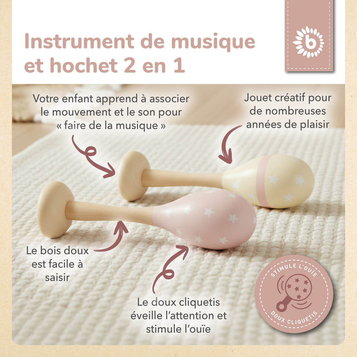 Maracas 2er Set dreamy rose - FR Infographic