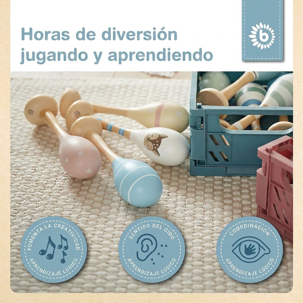 Maracas 2er Set Igel - ES Infographic