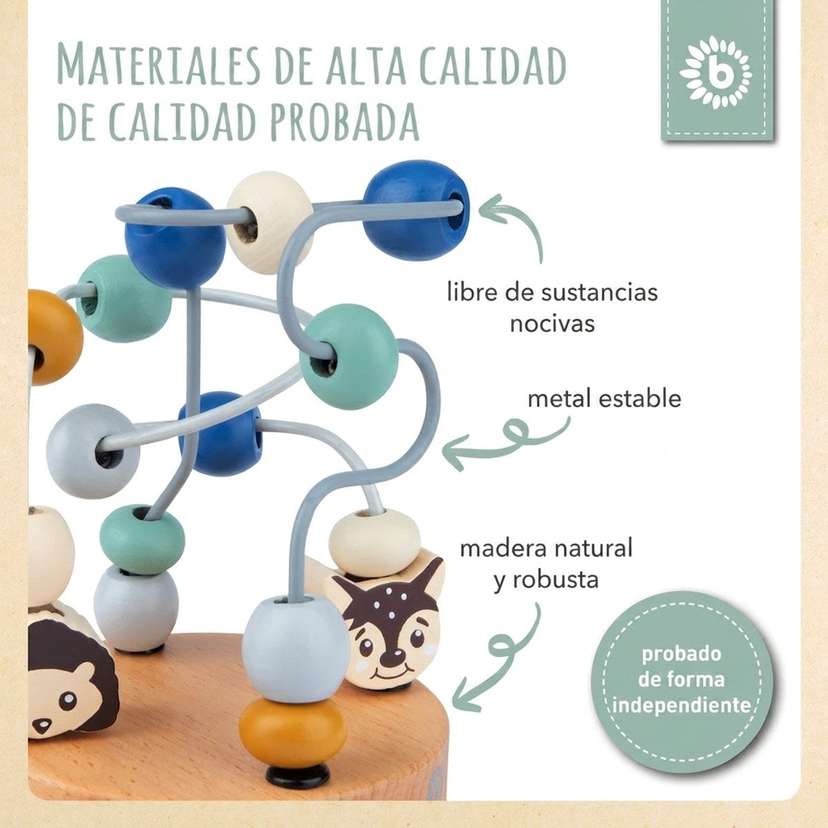 Mini Motorikschleife Waldtiere blau - ES Infographic