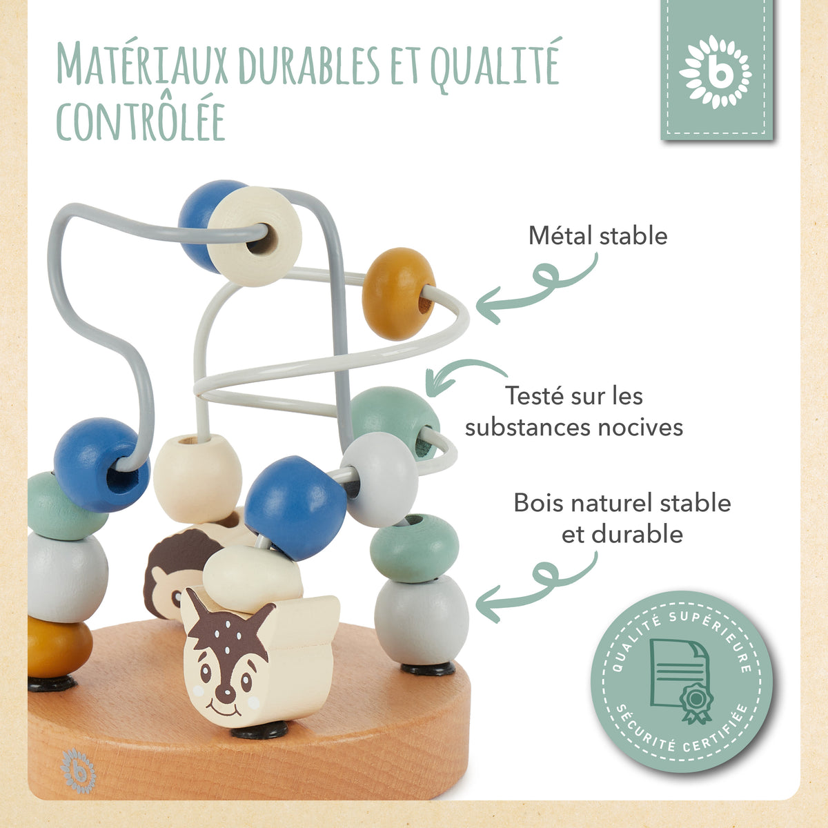 Mini Motorikschleife Waldtiere blau - FR Infographic