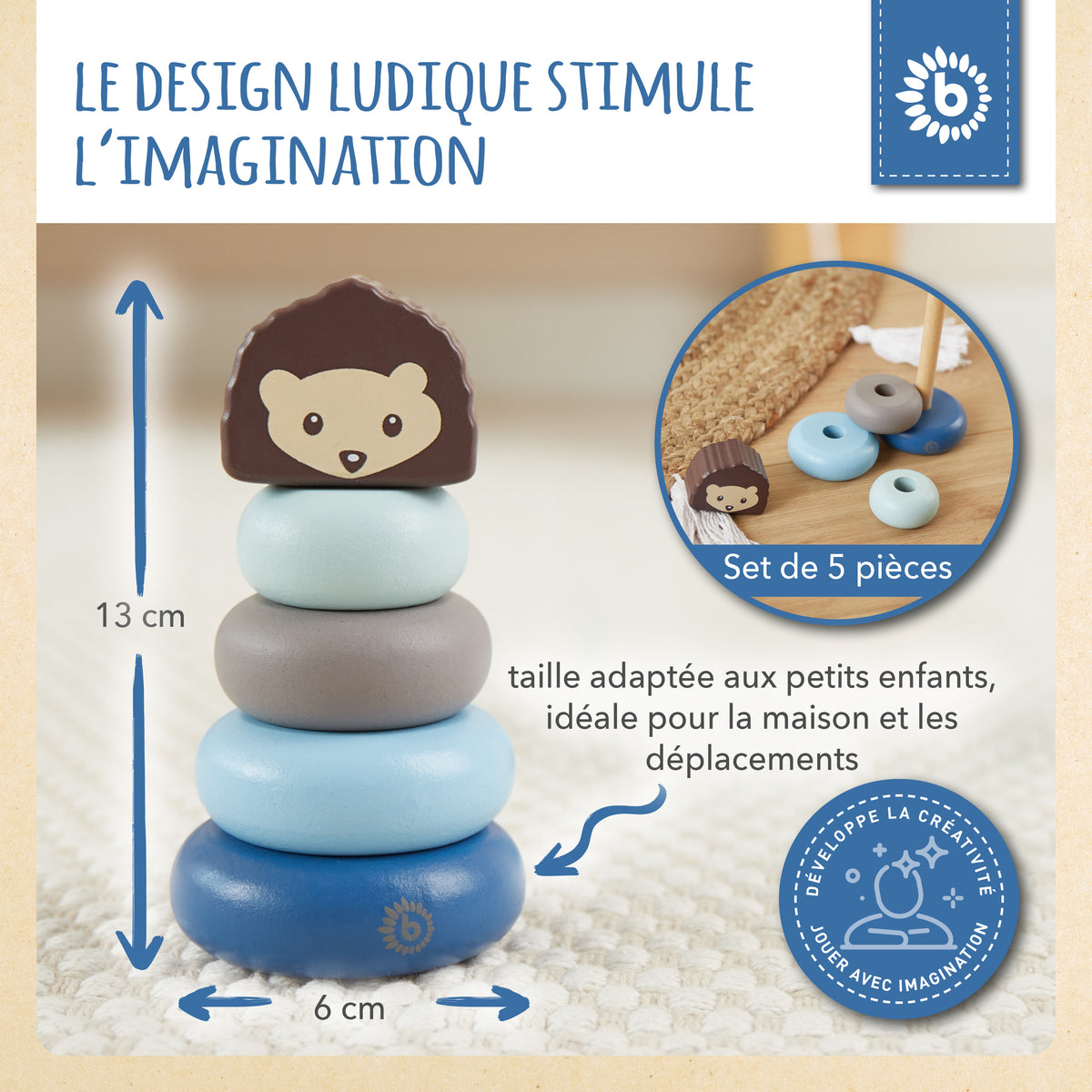 Mini Stapelturm Igel - FR Infographic