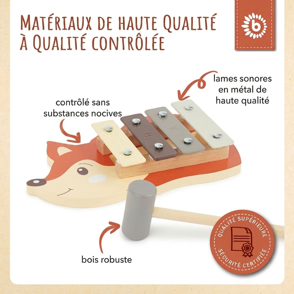 Mini Xylophon Fuchs FSC® - FR Infographic